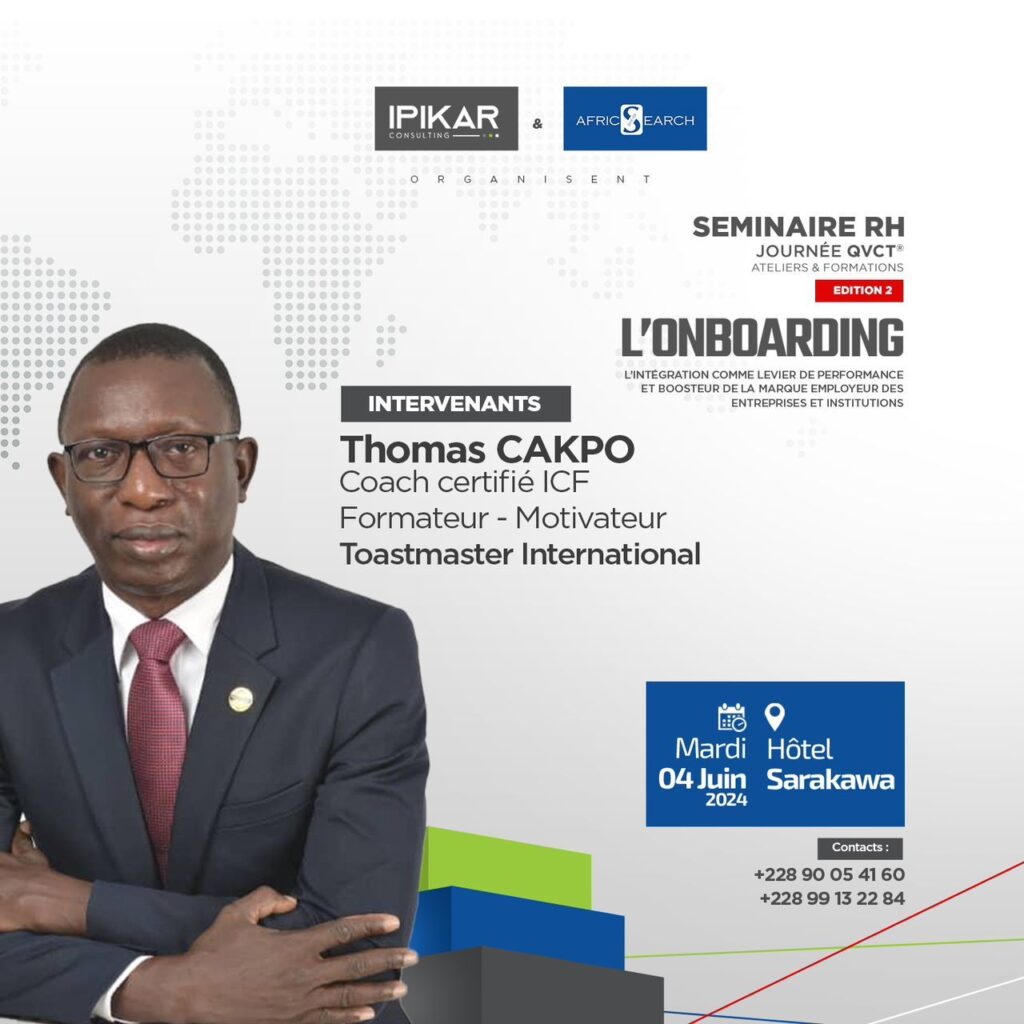 Annonce intervenant à la #JournéeQVCT : Thomas CAKPO, Directeur Élu du District 94 chez Toastmasters International !