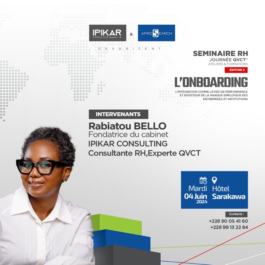 Annonce intervenante à la #JournéeQVCT : Rabiatou Iyabo BELLO, Directrice Associée du cabinet IPIKAR Consulting !