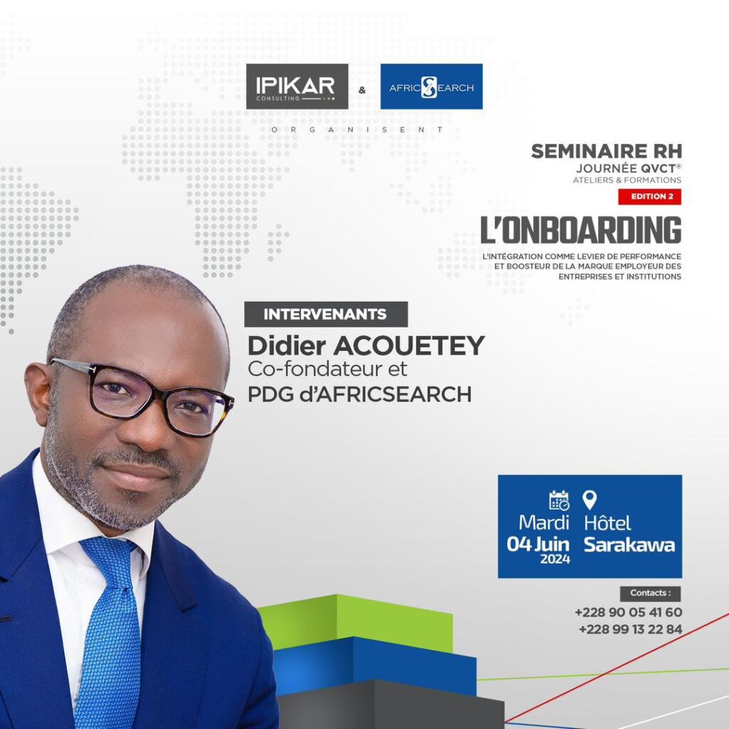 Annonce intervenant à la #JournéeQVCT : Didier Acouetey, Président Directeur Général du Groupe AfricSearch!